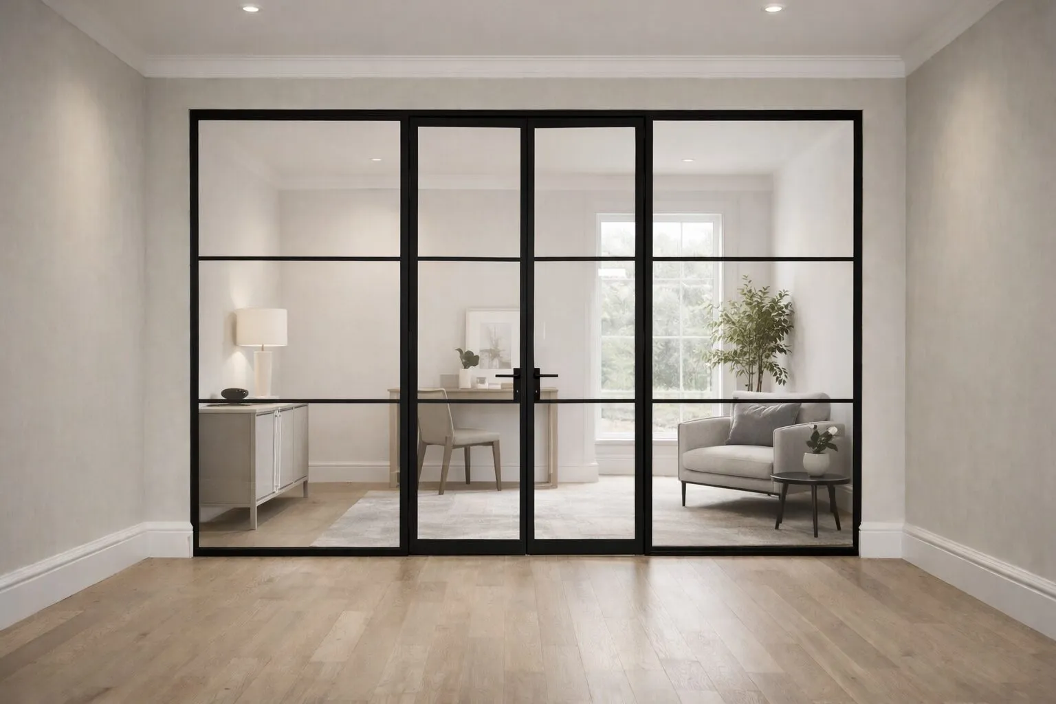 Heritage glass partition in study