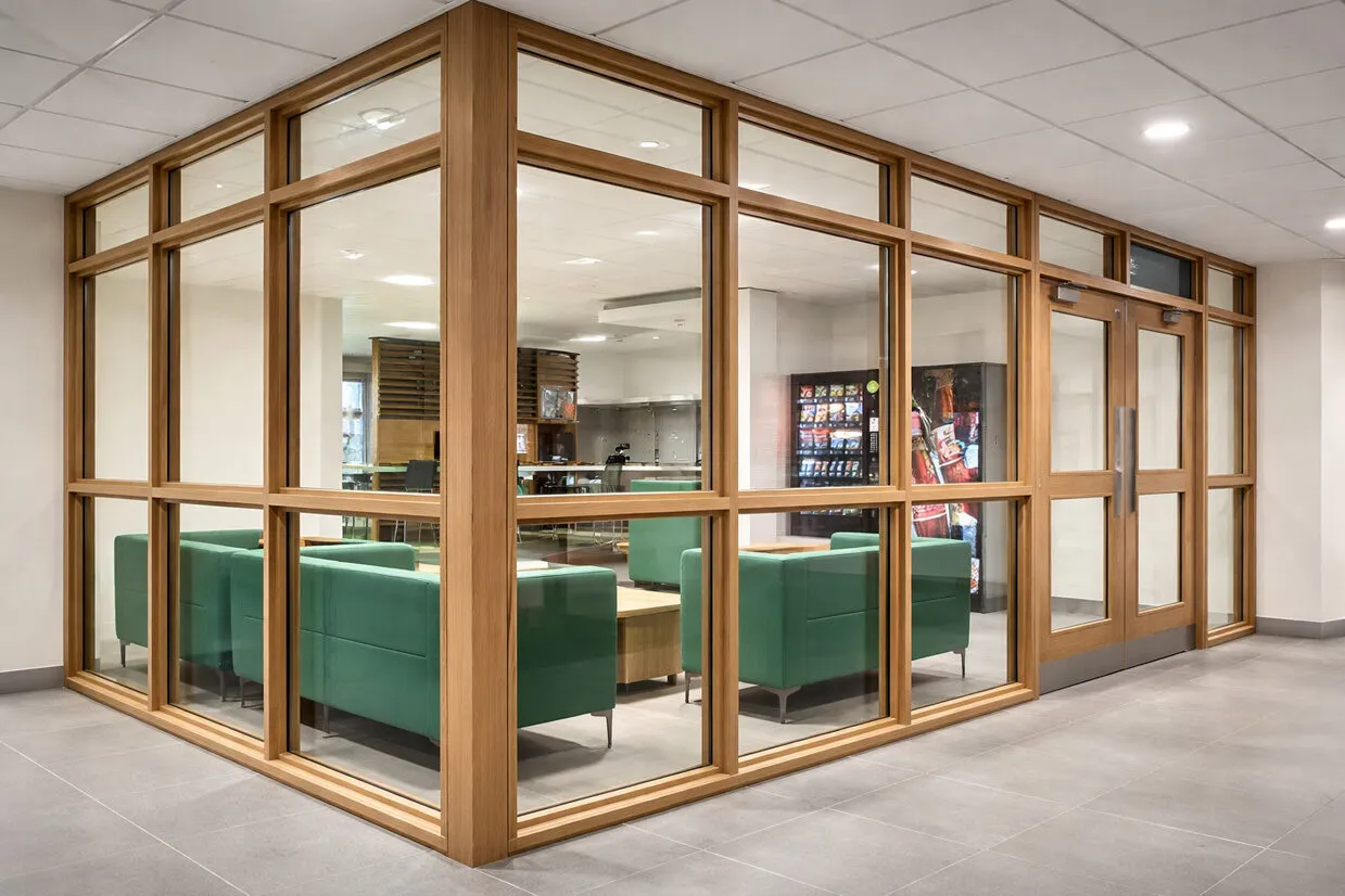 Timber fire rated screen in education setting