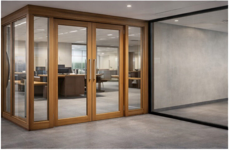 Timber fire screen corner installation